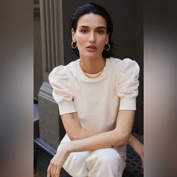 Soldout.nyc Organic Cotton Puff Sleeve Sweatshirt | Black | Womens Medium - Picture 5 of 15